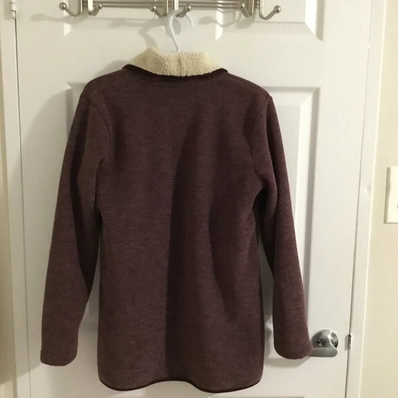 Nicole Miller Original Open Front Cardigan  Heather Plum Cream  M - Picture 3 of 8